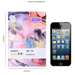 Agenda giornaliera personalizzata 2026 A5, diario planner 365 giorni, taccuino con copertina rigida B5/A4, layout giornaliero/settimanale/mensile, in pelle PU - Product Image 2