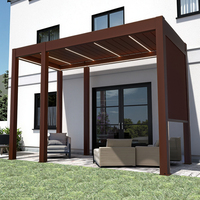 175 Réglable Motorisé En Aluminium Pergola Électrique Télécommande Étanche Rétractable Gazebo Persienne Toit Balcon Jardin
