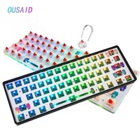 Kit Keyboard Gaming Nirkabel 60% RGB OEM, Kit Keyboard Mekanik DIY Hot Swap