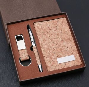 2026 Trending Creative Soft Wood Grain Keychain <b>Notebook</b> Set <b>A7</b> Dairy Gift Sets - Product Image 2