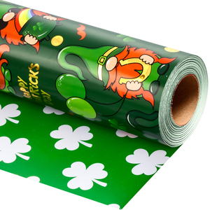 St Patricks Day gift <b>wrapping</b> <b>paper</b> Green clover field design pattern gift <b>wrapping</b> <b>paper</b> Original design Customizable - Product Image 3