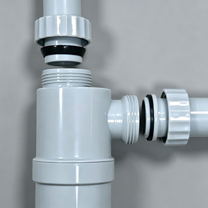 Kit de <span class=keywords><strong>siphon</strong></span> de vidage de lavabo en céramique à ressort, avec bouchon escamotable, en plastique, avec système de désodorisation et de retenue d'eau, G1 1/4, réglable - Product Image 2