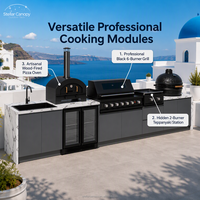 En acier inoxydable de haute qualité personnalisé extérieur armoire de cuisine combinaison évier sans fumée Barbecue Grill
