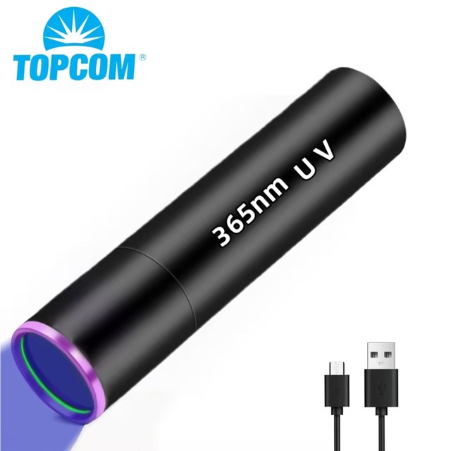 Black Filter Lens USB Rechargeable 365nm UV Flashlight Black Light Flashlight Portable Mini UV Lamp Banknote Detection