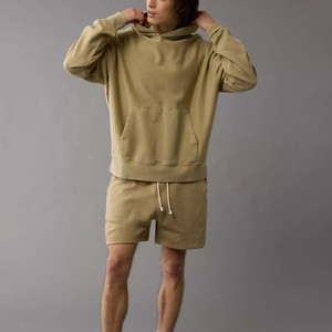 Ensemble de survêtement en coton pour homme, sweat-shirt à capuche et short, deux pièces, vêtements de détente - Product Image 4