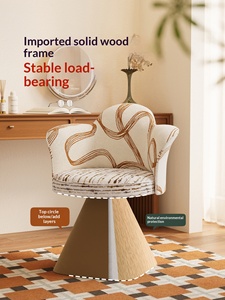 Comodidad 360 °   Silla Giratoria de Tela Moderna <span class=keywords><strong>con</strong></span> <span class=keywords><strong>Respaldo</strong></span> Curvo para Dormitorio o Vestidor - Product Image 5