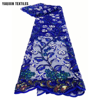 Nouvelle tendance, tissu en dentelle de luxe autrichien, orange brûlé africain, motif de feuilles de fleurs, broderie de paillettes de cristal, tissu en dentelle