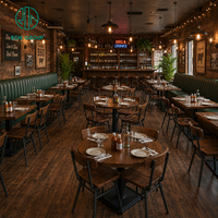 Ensemble de mobilier de restaurant commercial Ron Group à prix d'usine : banquette en cuir à dossier haut et table carrée en bois