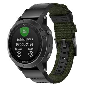<span class=keywords><strong>Bracelet</strong></span> de remplacement pour montre intelligente <span class=keywords><strong>Garmin</strong></span> <span class=keywords><strong>Fenix</strong></span> 7 6 <span class=keywords><strong>5</strong></span>, cuir véritable + toile, 22 mm, sangle de montre en nylon à fixation rapide - Product Image 2