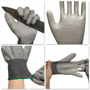 WESTON Level 5 Schnitt feste Handschuhe mit PU-Griff Palm-beschichteten Strick handschuhen - Product Image 5