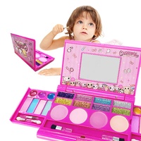 Set Rias Wajah Anak yang Dapat Dicuci, Mainan Kosmetik untuk Anak Perempuan, Aman dan Tidak Beracun, Kotak Kecantikan Putri, Hadiah Ulang Tahun