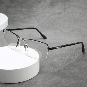 27631 Trendy <strong>Rectangle</strong> Half Rim Metal Eyeglasses Frame <strong>Men</strong> Semi-Rimless Optical Spectacles Business Style <strong>Glasses</strong> 2026 - Product Image 2