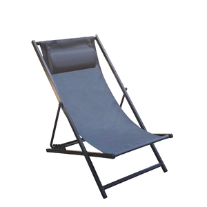 Hot <strong>Sale</strong> in Poland 265LBS Capacity 5 Position Adjustable Steel Folding <strong>Deck</strong> <strong>Chair</strong> with Headrest <strong>for</strong> Garden, Poolside - Product Image 1