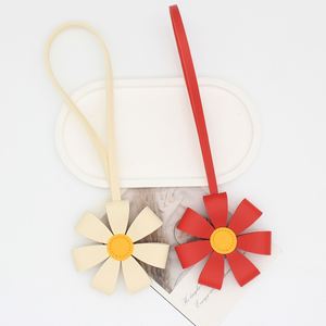 New <b>Charms</b> Pu Leather Three-Dimensional Multi-Petal Flower <b>Bag</b> Pendant Keychain for Women - Product Image 6