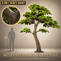 Grand arbre artificiel en fibre de verre, faux pin, plante artificielle géante, décoration paysagère commerciale extérieure
