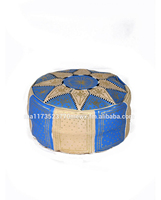 Vente en gros de poufs de coussin tatami repose-pieds pour hôtel villa décoration intérieure pouf en cuir marocain 25 blanc