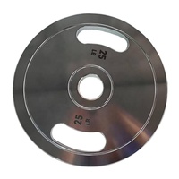 Plaques de poids calibrées en acier chromé de 35lb, logo personnalisé gratuit de haute précision pour haltères de levage de puissance de 2 pouces, vente en gros