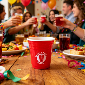 Vente en gros <span class=keywords><strong>de</strong></span> gobelets à shot en plastique rouge <span class=keywords><strong>de</strong></span> 2 oz, logo personnalisé imprimé, mini verres à boire pour les fêtes d'anniversaire et les festivals - Product Image 4