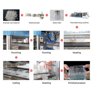 Machine de thermoformage entièrement automatique pour gobelets jetables <span class=keywords><strong>en</strong></span> plastique PS/PP/PVC, couvercles, contenants alimentaires, assiettes, bols, avec moteur et pompe - Product Image 4