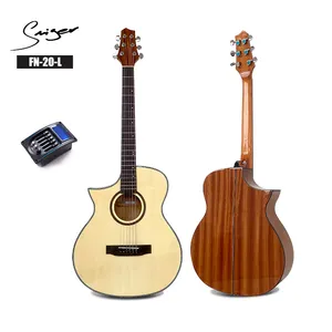 卸売 を内蔵したギターチューナー-Smigerブランド工場卸売価格マホガニー左利き用エレクトリックアコースティックギター