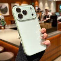 Coque en verre pour iPhone 17 Pro Max, 16, 15, 14, 13 – Protection intégrale anti-chute, couleur unie, haute qualité
