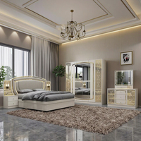 Nouvel Ensemble de Chambre à Coucher de Style Turc en MDF avec Lit King Size, Lit Double en Cuir, Meubles de Rangement pour la Maison, Vente en Gros pour Hôtels