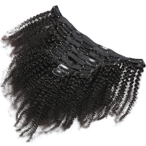 La migliore vendita di capelli umani brasiliani grezzi Extension per donne nere Remy Afro-kc clip In capelli umani Extension - Product Image 3