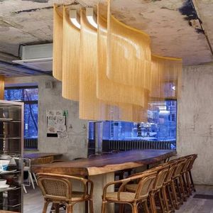 Cortina Decorativa de <span class=keywords><strong>Malla</strong></span> Metálica, <span class=keywords><strong>Malla</strong></span> de Alambre de Acero Inoxidable Personalizada para Decoración de Techos en Hoteles y Centros Comerciales, División de Espacios - Product Image 1