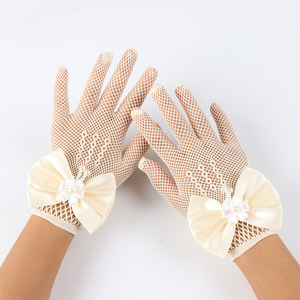 Pafu Enfants Décoration <span class=keywords><strong>de</strong></span> fête <span class=keywords><strong>de</strong></span> <span class=keywords><strong>mariage</strong></span> Gants en filet <span class=keywords><strong>de</strong></span> pêche avec nœud papillon et dentelle perlée - Product Image 6