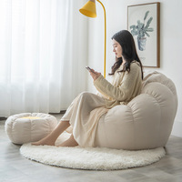 Fauteuil pouf en forme de citrouille de style moderne DISHI pour salon, chambre à coucher, balcon, petit canapé en tissu, mousse de coton, siège de loisirs