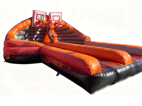 Jeu de basket gonflable à double panier pour défi de tir sportif en extérieur, château gonflable adapté à la location