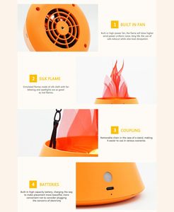 Halloween <b>LED</b> Pumpkin Flame Light Simulated Campfire Lamp for Haunted House and Party Decor - Product Image 3