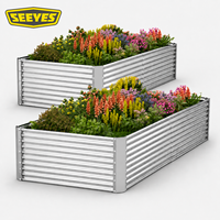 Bac de Jardin Rectangulaire en Acier Galvanisé Ondulé pour Culture de Légumes et Fleurs en Extérieur, Vente en Gros, OEM