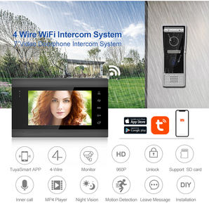 Sistema de <span class=keywords><strong>Videoportero</strong></span> Inalámbrico Bcomtech con Control Remoto Móvil por Aplicación Tuya para Android e iOS, 4 Cables, 720P/960P - Product Image 1