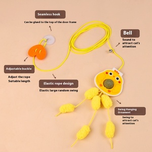 Wholesale Eco-Friendly Interactive Pet Toys <strong>Funny</strong> <strong>Catnip</strong> Ball &amp; Elastic Rope Swing Hi Hanging Door Style Made From Felt - Product Image 1