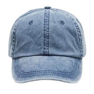 Casquettes en jean vierges à 6 panneaux, style vintage et vieilli, avec logo personnalisé OEM, pour le golf et le baseball, vente en gros - Product Image 2
