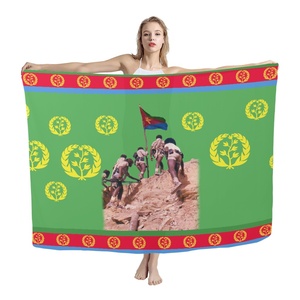 Eritrean צעיף אריתריאה דגל 145*115 מותאם אישית לוגו חוף סרונג לשחות לגברים נשים מודפס ללבוש יוניסקס כיסוי מפעל ישירה מכירות - Product Image 5