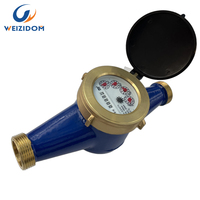 Compteur d'eau multi-jets en laiton ISO 4064 Classe B IP68 OEM DN15-50 à cadran sec, débit 2,5-25 m³/h, garantie 12 mois pour eau froide