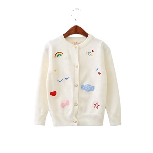 Produit chinois, pull pour filles, pull en tricot doux de couleur unie pour enfants, fabriqué à la machine à tricoter - Product Image 1