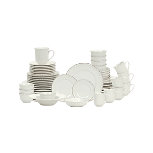 Juegos de Vajilla de Cerámica, Vajilla Blanca de Gres, Platos y Tazones de Cerámica para Regalo, para el Hogar y la Cocina - Product Image 1