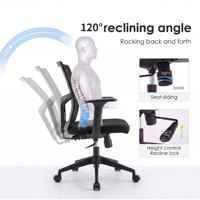 Chaise de bureau exécutive ergonomique en maille, pivotante, réglable en hauteur avec vérin à gaz 3 positions, couleur personnalisable, design moderne, fabriquée en Chine