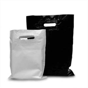 Sac de shopping en plastique avec poignée, sac de shopping biodégradable avec soufflet latéral, poignée à patch, matériau durable et impression personnalisée - Product Image 3