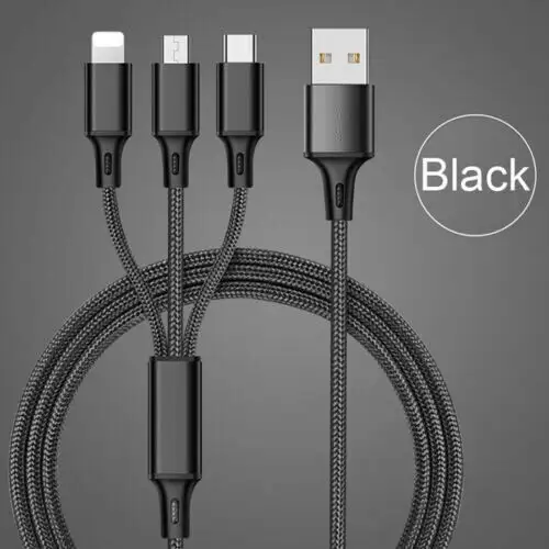 Hotsell 3 In 1 3A Snelle Opladen Micro Usb-kabel Type C Usb C Telefoon Datakabel Oplader Voor Samsung android Ios