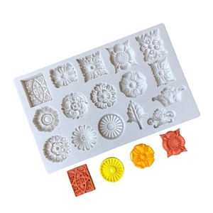 Khuôn silicon làm bánh fondant hình chữ nhật 3D <span class=keywords><strong>16</strong></span> họa tiết cổ điển châu Âu nổi 3D trang trí đá quý tự làm - Product Image 5