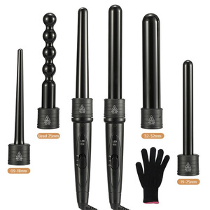 Multi-Functional Interchangeable Head Curling Iron With Led Display For All Hair Types 09-32Mm Round Barrel Styling Tool - Product Image 1