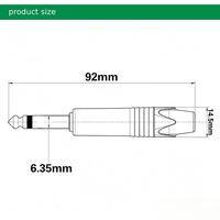 Prise jack mono TS 6,35 mm personnalisée plaquée or avec boîtier noir pour amplificateur de guitare, câble d'instrument, assemblage studio SINGO