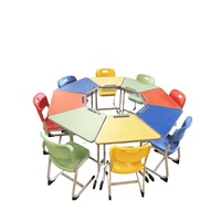 Chaise d'étude d'étudiant d'école interactive pliante confortable trapézoïdale avec coussin de tablette d'accoudoir d'écriture bleu vert populaire
