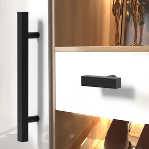 European Style Aluminum Alloy Cabinet <b>Handle</b> Black Bar <b>Pull</b> For Drawer Wardrobe <b>Door</b> - Product Image 1