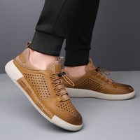 Nouveaux modèles 2025 – Baskets décontractées en cuir véritable pour hommes, à lacets élastiques rapides, idéales pour le travail et après le travail, design de luxe, marque italienne
