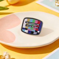 Pins Esmaltados 'La Revolución No Se Transmitirá Por TV', Broche Retro con Diseño de Pantalla de Prueba de TV, Insignia para Solapa de Mochila, Joyería, Regalo para Amigos